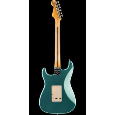 Fender Custom Shop 55 Dual-Mag Stratocaster Journeyman Relic Maple Fingerboard Limited-Edition Electric Guitar Regular Super Faded Aged Sherwood Green Metallic image 4