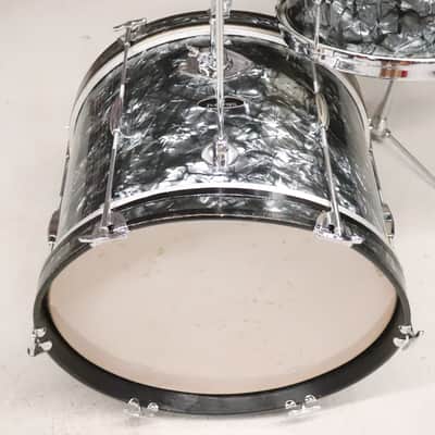 Stewart 3pc Drum Set Kit Black Pearl Vintage 1960's MIJ image 2