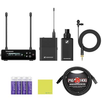 Sennheiser EW-DP ENG Set (Q1-6) Camera-Mount Digital Wireless Microphone System Bundle w/Pig Hog PHM10 8mm Mic Cable, 4-pack Blucoil AA Batteries and Liquid Audio Polishing Cloth image 1