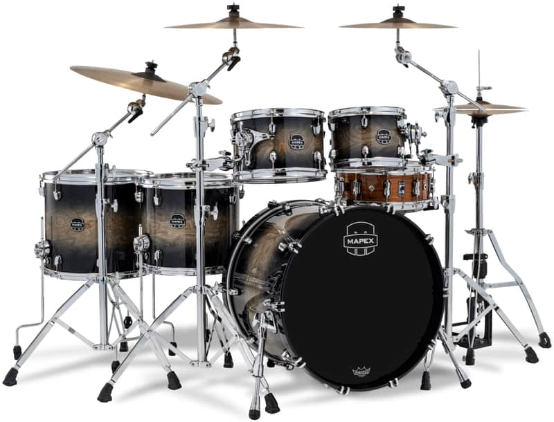 MAPEX IT SR628XUZXG DRUM SET SATURN VI BLACK INK BURST image 1