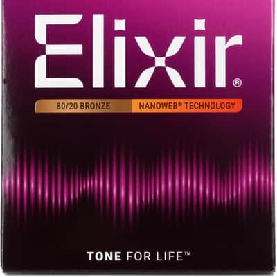 Elixir Strings 11077 Nanoweb 80/20 Acoustic Guitar Strings - .012-.056 Medium Light image 3