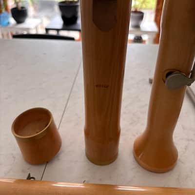 Vintage Moeck Tuju Bass Recorder in Natural Maple w/ Brass Rings image 18