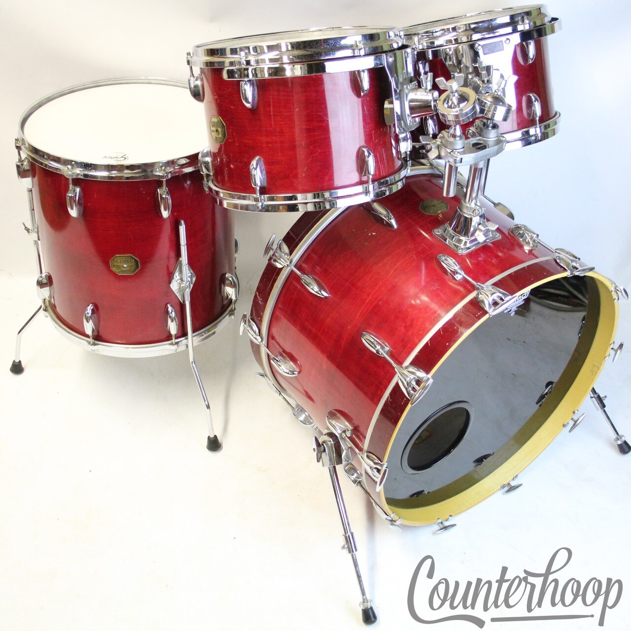 Gretsch HOUSE KIT ACME STUDIOS 22,12,13,16 Renown Red Rosewood Drums Vintage 70s — main photograph