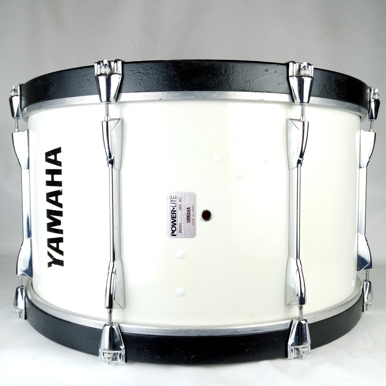 Yamaha Piano White 14x24"Bass Drum M6124U Powerlite Model Japan Vintage 80s Kick — main photograph