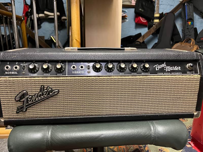 1966 Fender Bandmaster Blackface Head (European power supply cable) image 1