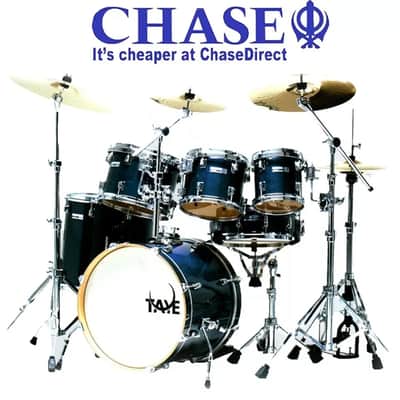 Drum Kit 4 Piece TAYE Studio Maple Blue 22" Bass Drums Incl Hardware Set - D24 image 6