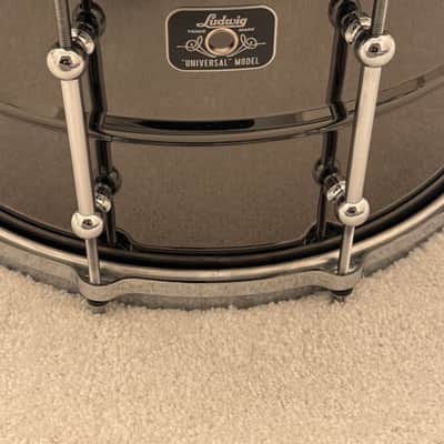 Ludwig Universal Brass 8x14" Snare Drum with Die cast Hoops 2022 - Present - Black Nickel over Brass with Chrome Hardware image 6