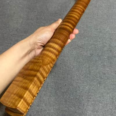 22 fret satin Roasted Flame Maple Electric guitar Neck Parts Inlay Locking nut image 5