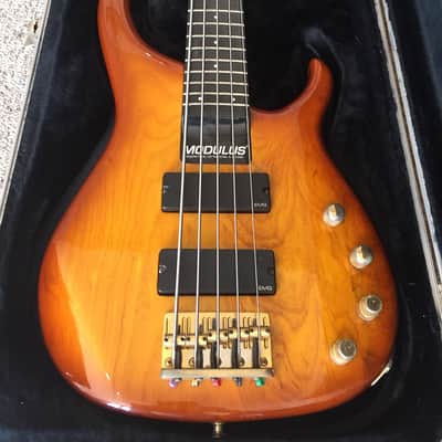 Modulus Quantum 5 1995 Dark Honeyburst with case EMG pickups image 1
