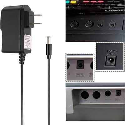 9V 1A AC/DC Power Supply Adapter for Casio Keyboard AD-5 AD-5MU AD-5MR WK-110 WK-200 LK-43 LK-100 LK-220 CTK-496 CTK-573 CTK-700 CTK-710 CTK-720 CTK-2100 Charger Cable Cord (8.2 feet) image 3