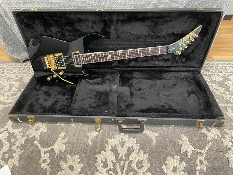 Kramer Sustainer USA Vintage 1986/1987 Black/Gold Floyd Rose, OHSC, Grover tuners excellent guitar. image 1