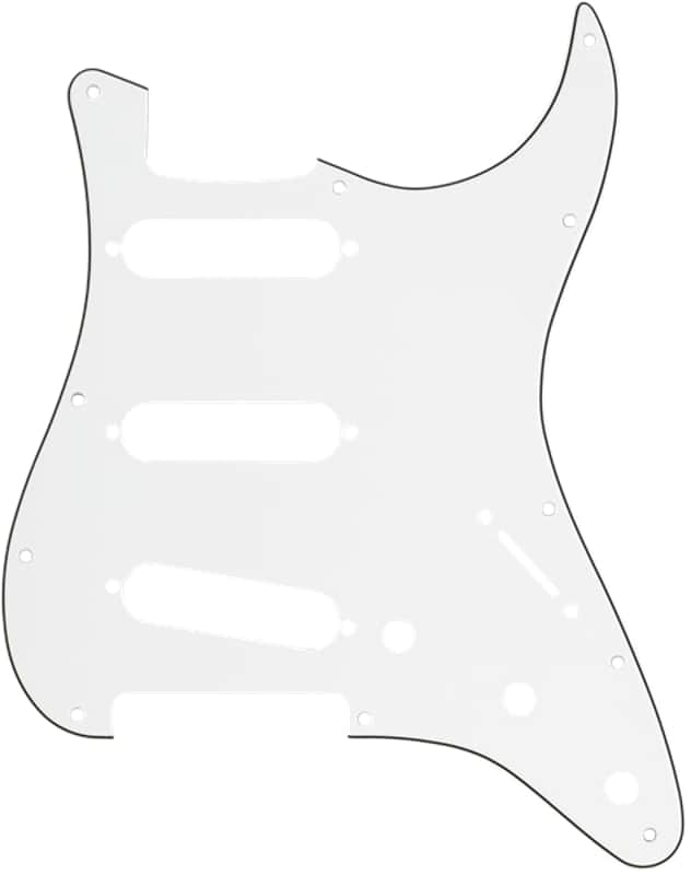 Fender Pickguard Stratocaster  S/S/S 11-Hole Mount Parchment P/B/P 3-Ply image 1