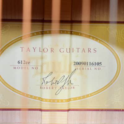 2009 Taylor 612ce Grand Concert Acoustic Electric Guitar, Blue w/ Case image 4