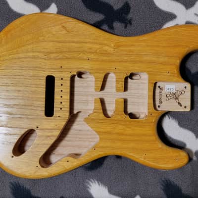 Warmoth Stratocaster Guitar Body 2021 Vintage Amber Northern Ash HSH image 1