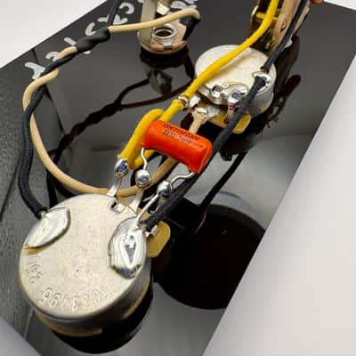 Fender Telecaster 5-Way (add two extra dimensions to your tone) wiring harness- single coil neck and bridge pickups with 0.022uF Sprague Orange Drop Capacitor and a fixed 0.001uF capacitor in series image 3