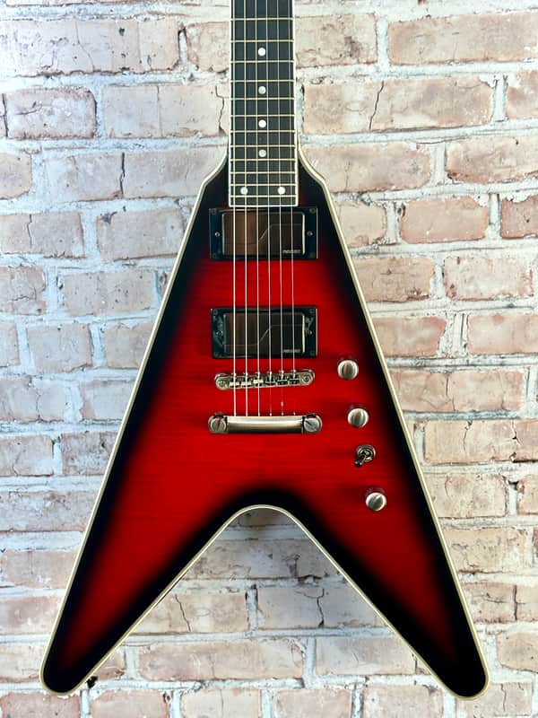 Epiphone Dave Mustaine Flying V Prophecy 2022 - Aged Dark Red Burst image 1