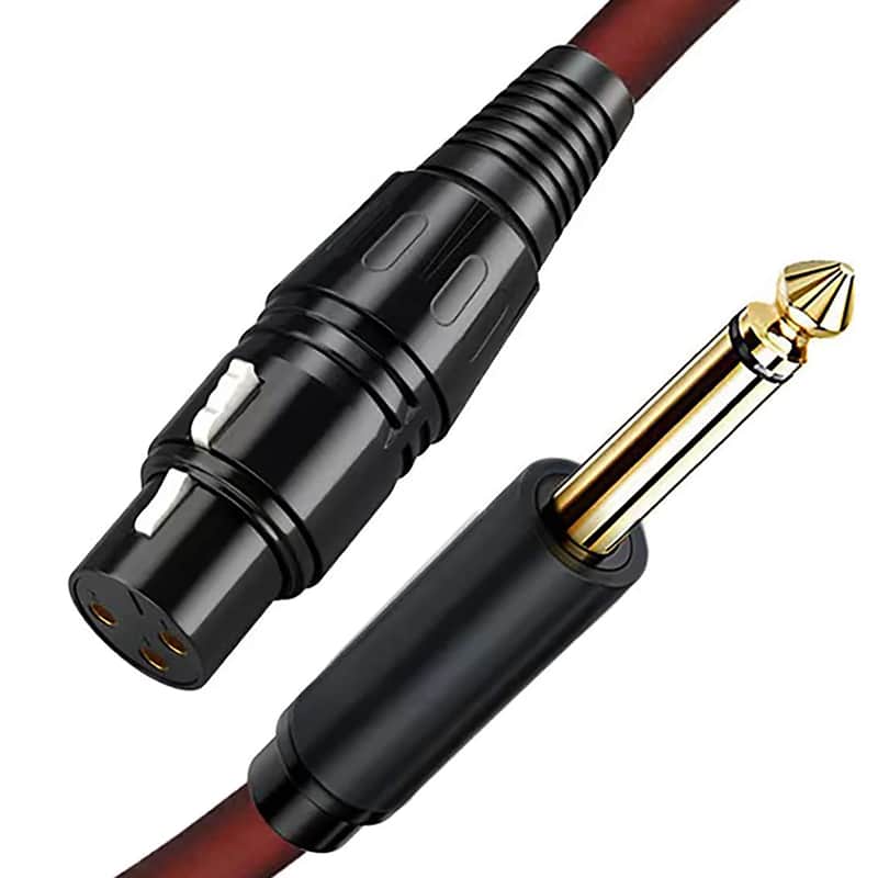 XLR to 1/4 inch Mono Microphone Cable, PVC Shelled 6.35mm 1/4 inch TS Male to XLR Female Unbalance Interconnect Microphone Audio Cable Adapter for Speaker Mic Guitar Mixer AMP (0.5m) image 1