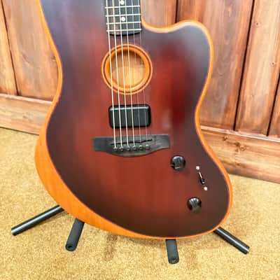 Fender American Acoustasonic Jazzmaster All-Mahogany 2022 - Present - Bourbon Burst image 1