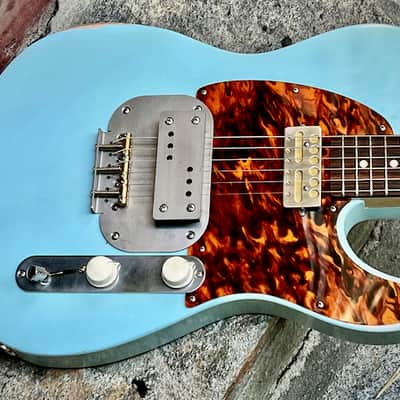 Waterslide Guitars T-Style Coodercaster 2022 Aged Sonic Blue NEW (Authorized Dealer) image 2