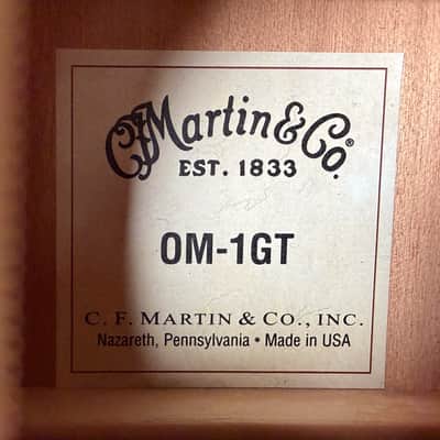 2012 Martin OM-1GT Natural Finish Acoustic Guitar w/OHSC image 20