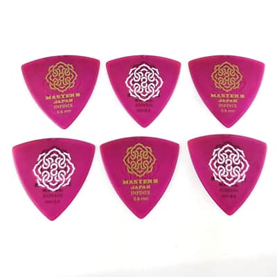 Master 8 INFINIX Hard Polish Grip Guitar Picks 0.6mm Triangle Thin 6-Pack image 3