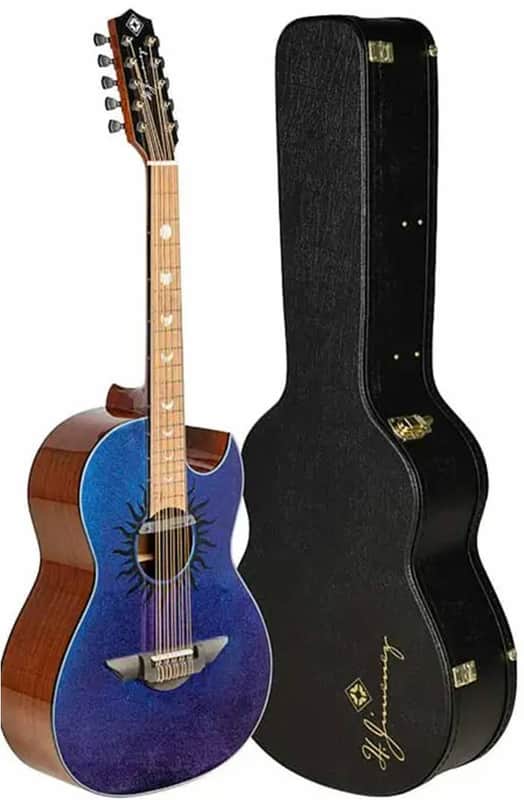 H. Jimenez LBQ1GXE-AB Bajo Quinto AURORA BORLEALUS (PURPLE BLUE FLIP FLOP) - with Fishman Pickup and Case BLOWOUT SALE $749 image 1