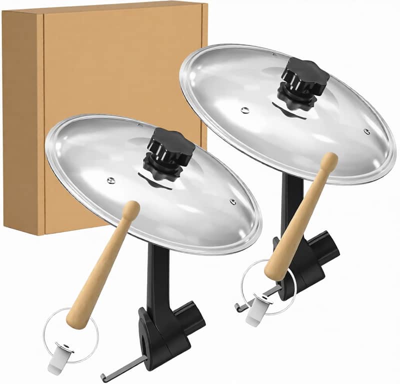 2 Pack Car Cymbal Air Vent, Mini Drum Crash Cymbal Set with Mini Drum Stick, Funny Musical Instruments Gadget for Drummer Music Lovers Gift, Compact Durable Car Accessory for Most Vehicles(Silver) image 1