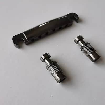 Black Nickel Guitar Tune O Matic Bridge with Stopbar Tailpiece image 3