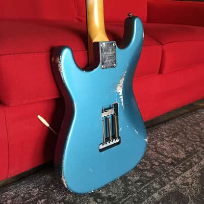 Made to Order - FRANCHIN Mercury F guitar Relic Aged 100% Nitro Lacquer (Sunburst/ Black/ White/ Blue/ Green/ Yellow/ Red/ Pink/ Burgundy/ Purple/ Gold/ Silver, etc.) Stratocaster-Strat-S-Style F-hole Thinline Made in Italy image 7