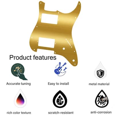 HH Metal Guitar Pickguard 11 Hole with Covered Humbucker 2-Pot Layout - for Fender Squier Strat Style Electric Guitar Stainless Steel image 3