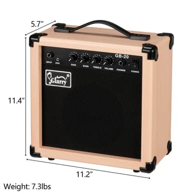 Glarry 20W GB-20 Electric Bass Guitar Amplifier - Natural image 3