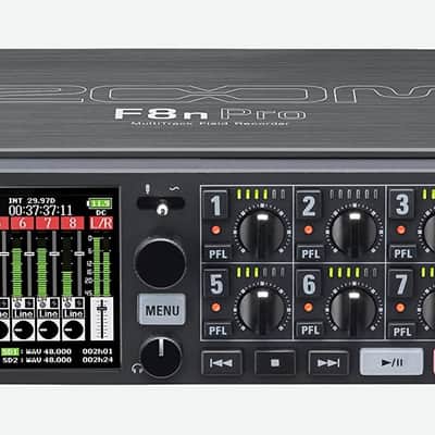 Zoom F8n Pro Professional Field Recorder/Mixer, Audio for Video, 32-bit/192 kHz Recording, 10 Channel Recorder, 8 XLR/TRS Inputs, Timecode, Ambisonics Mode, Battery Powered, Dual SD Card Slots image 1