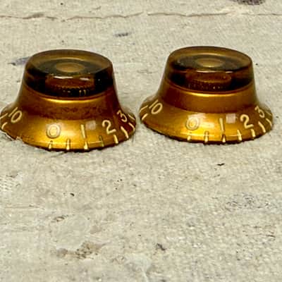 1950's Gibson Guitar Gold Bonnet Knobs Set of 2 Les Paul Burst ES 335 1955-1960 image 4