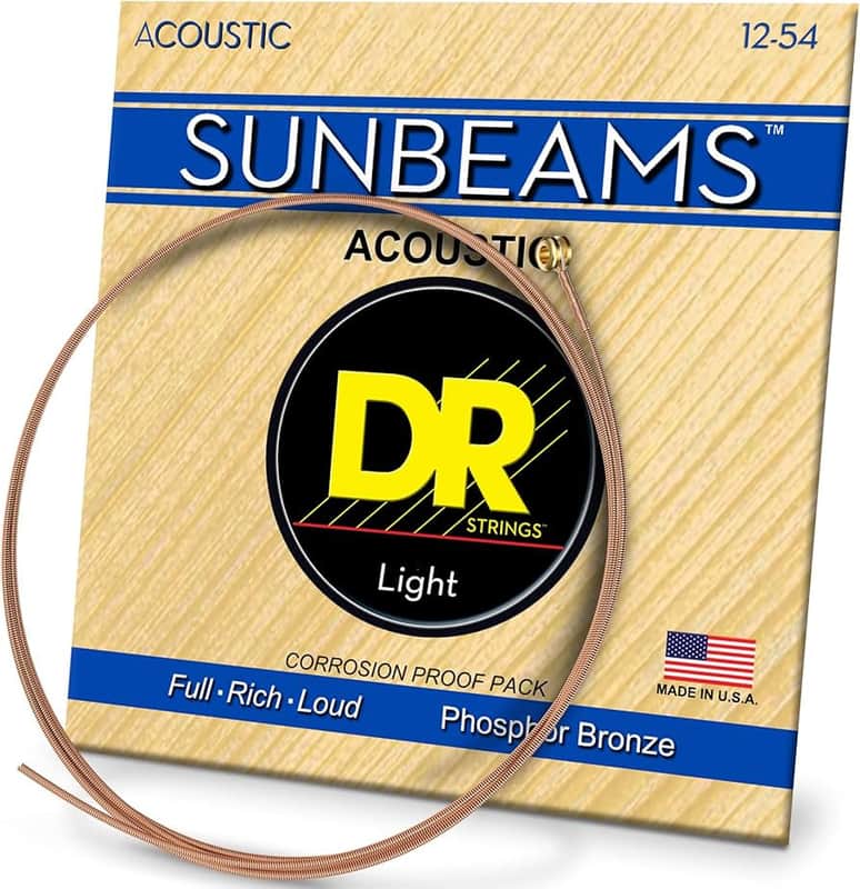 DR Strings RCA-12 Sunbeam Phosphor Bronze Light Acoustic Guitar Strings 12-54 image 1
