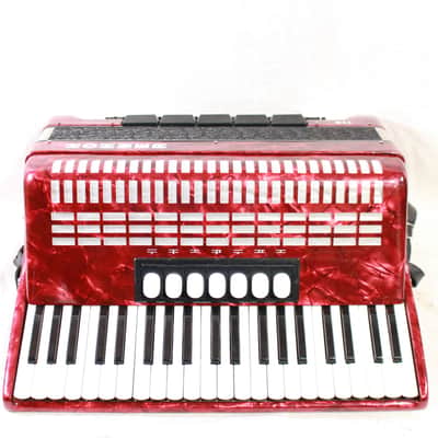 Hohner Student 120 Accordion in Red Pearloid w/ Case image 2