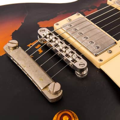 Vintage V100 ICON Electric Guitar ~ Distressed Black Over Sunburst image 6