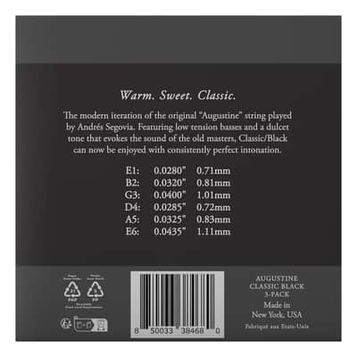 3 Pack ~ Augustine ABK Classic Black String Set image 2