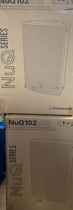 ( PAIR ) Turbosound NuQ102 2 Way 10'' Full Range Loudspeaker for Portable PA Applications 100°x60° dispersion - Brand New image 1