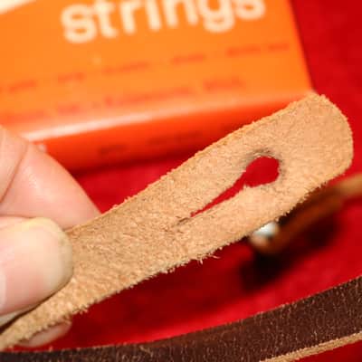 Bobby Lee Leather Guitar Strap and case candy  1960's image 5