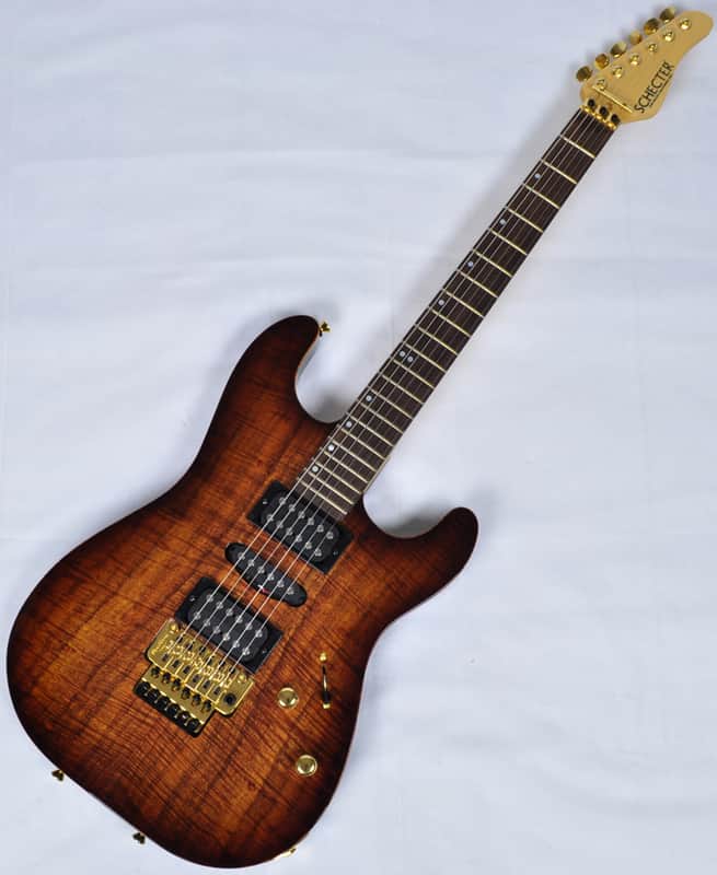 Schecter CET Koa Top USA Custom Shop Electric Guitar Tobacco Burst image 1