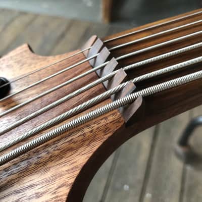 Short scale 6 string fretless bass guitar by JL 2023 - Sapele image 18
