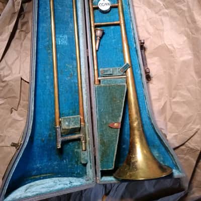 Conn Director Trombone, USA, Brass, Old but Good Condition, with case & mouthpiece image 1