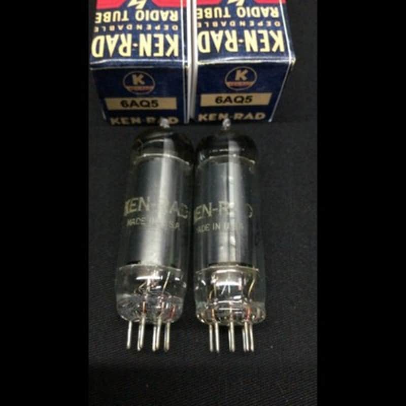 NOS PAIR KEN RAD 6AQ5 Vintage Radio Tubes D Getter TESTED STRONG 9.9806 image 1