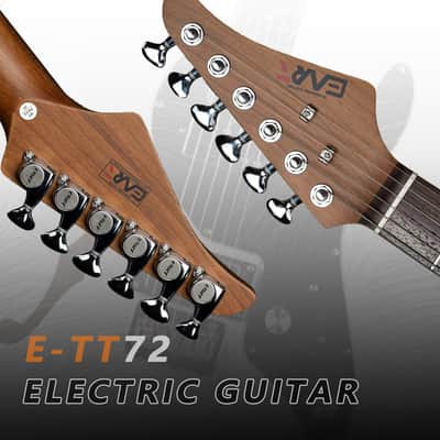 Eart Guitars, E-TT72, Semi Hollow Body Electric Guitars Humbucker Pickups Fixed Bridge LP3, White image 5