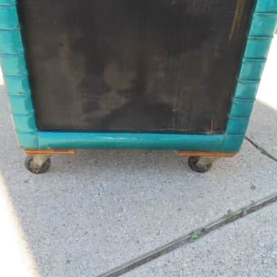 KUSTOM 1970 CASCADE GREEN 3-15" ORIGINAL CABINET EMPTY PICKUP ONLY SE. MICHIGAN RARE! image 6
