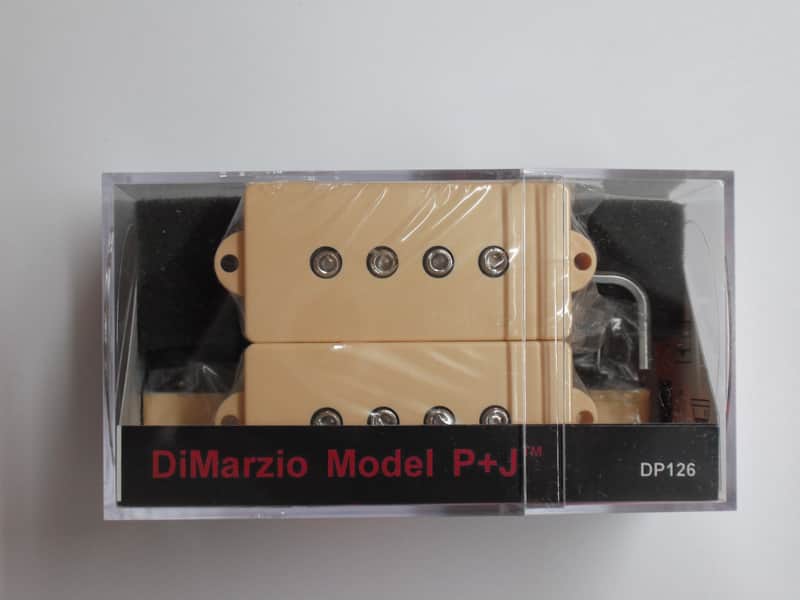 DiMarzio Model P + J Bass Pick-up Set Creme  W/Nickel Poles DP 126 image 1