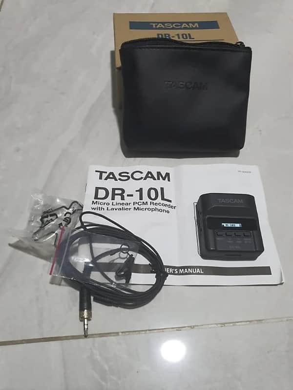 Tascam DR-10L Portable Stereo Lavalier Mic Recorder (Open) -Complete -Perfect -Free Ship image 1