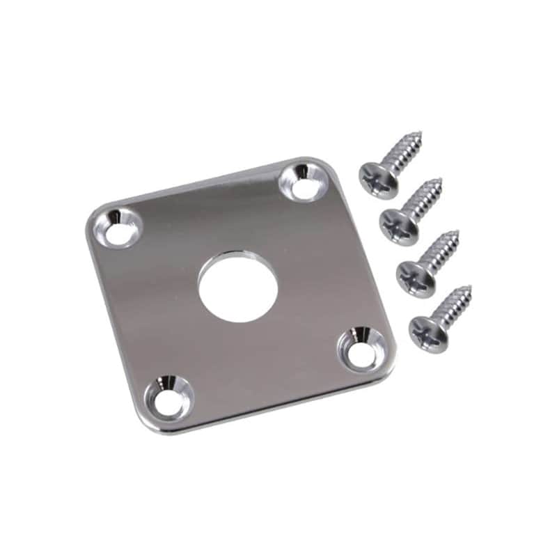 Allparts AP-0633 Square Jackplate for Les Paul®, Chrome (metal) image 1