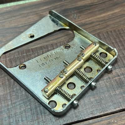 Fender  Telecaster Bridge Plate aged with GVT special Vintage Brass saddles  2020 Aged steel image 4