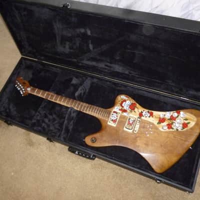 custom unique stock, Firebird R slab guitar,"Skulls&Roses",,handpainted+carved,collector item trades image 16